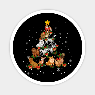 Dog Lover Christmas Tree for Men Women Kids Magnet